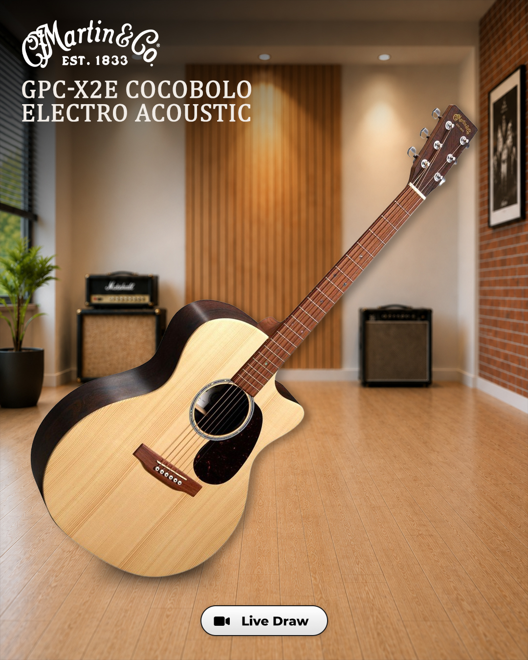Martin GPC-X2E Cocobolo Electro Acoustic Guitar