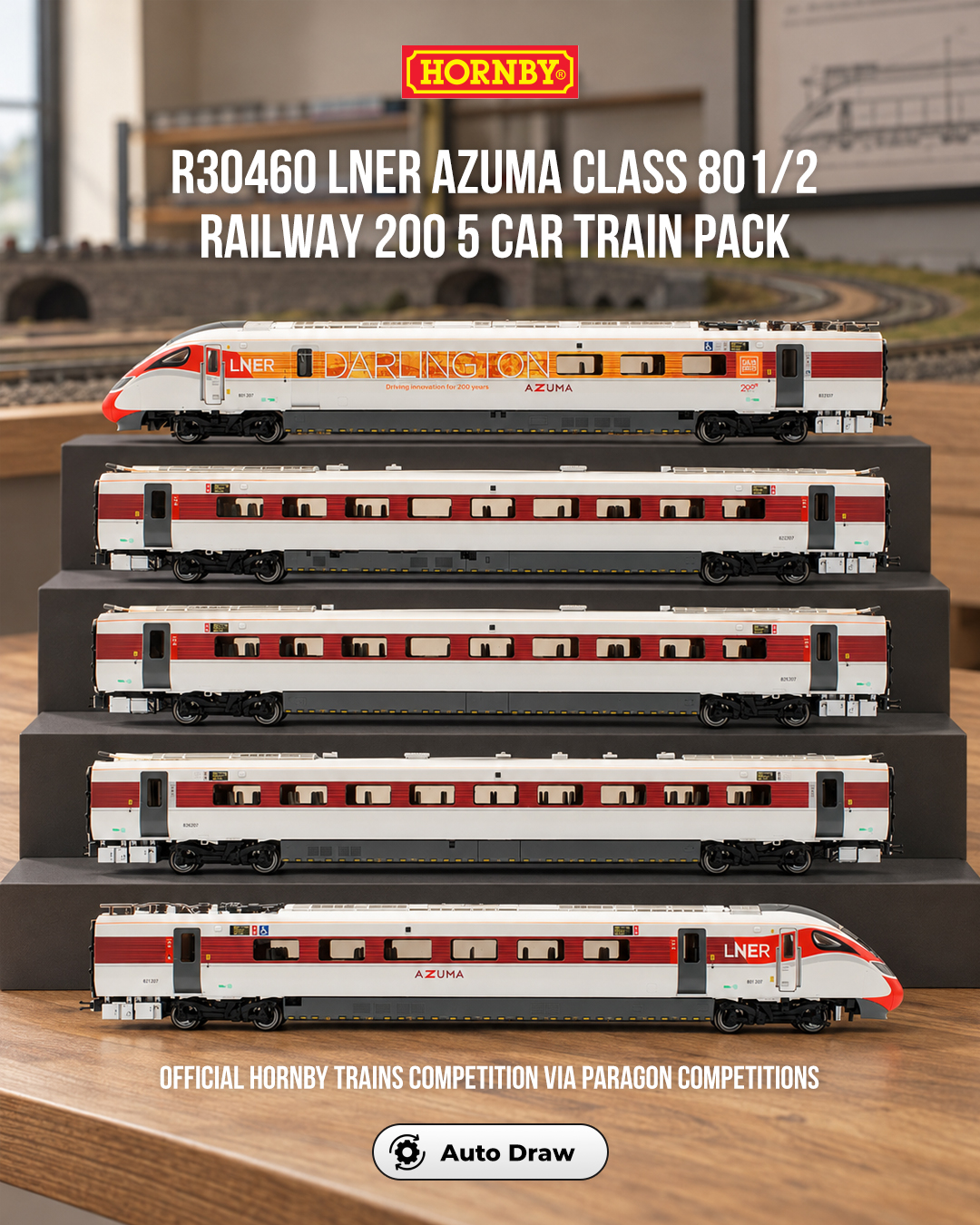 Hornby R30460 LNER Azuma Class 801/2 Railway 200 5 Car Train Pack