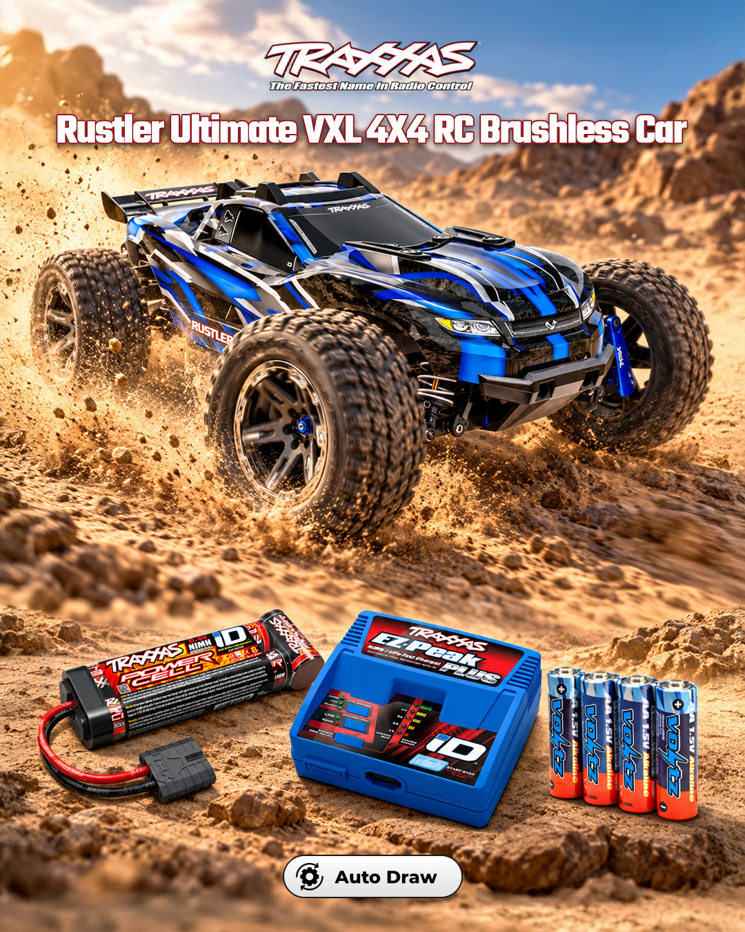 Traxxas Rustler Ultimate VXL 4×4 RC Brushless Car