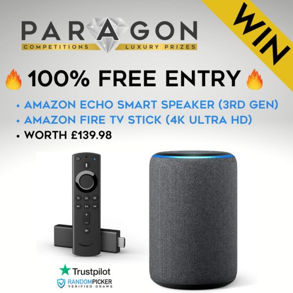 100% Free Competition - Amazon Echo Smart Speaker + Amazon Fire TV 4K Stick